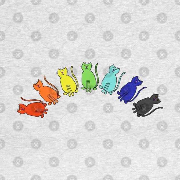 Cute Cats Rainbow by ellenhenryart